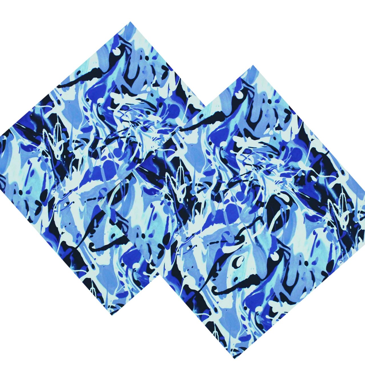 82% Nylon & 18% Spandex Paint Bucket Blues Printed Spandex Fabric 55/56” Width